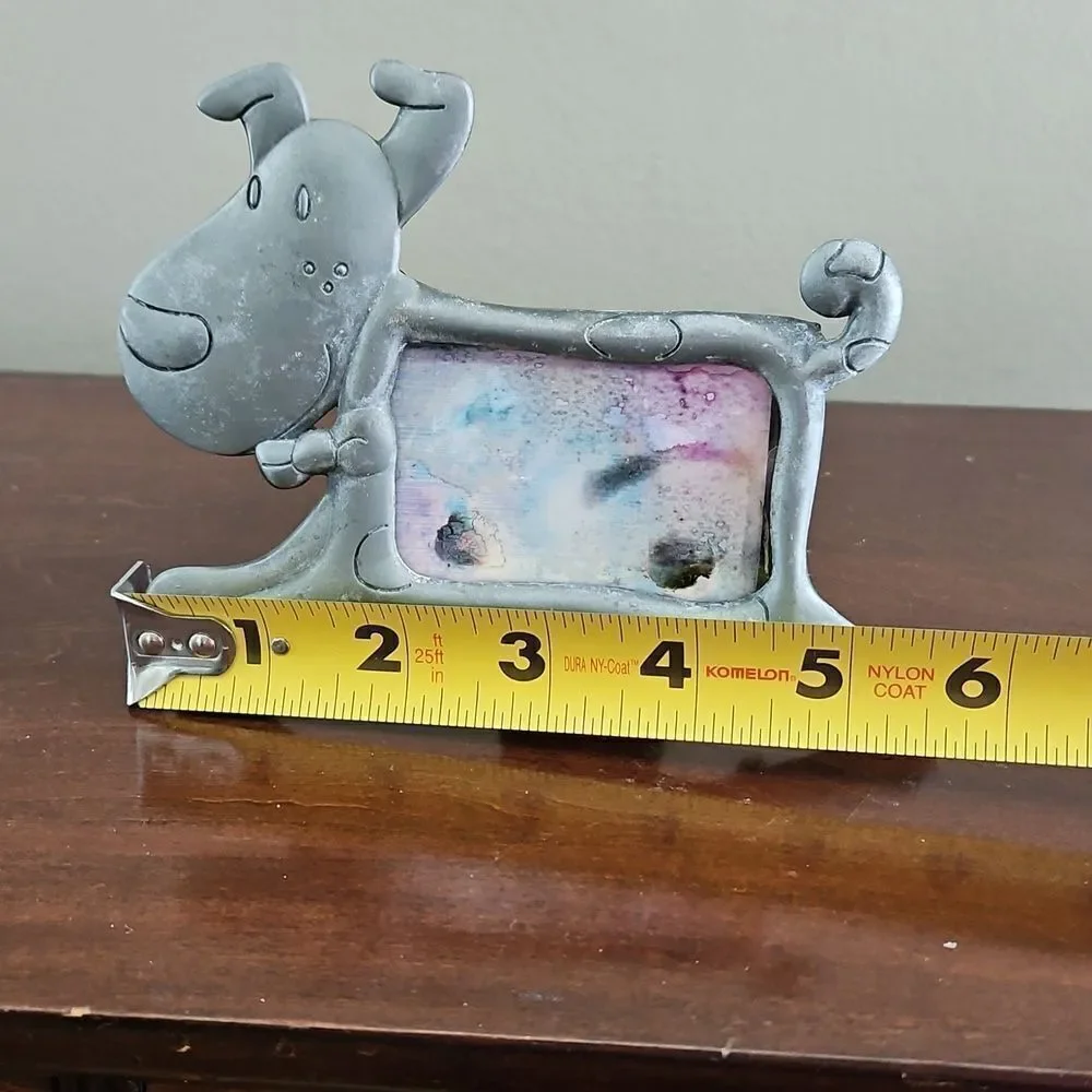 Gray Dog-Shaped Photo Frame